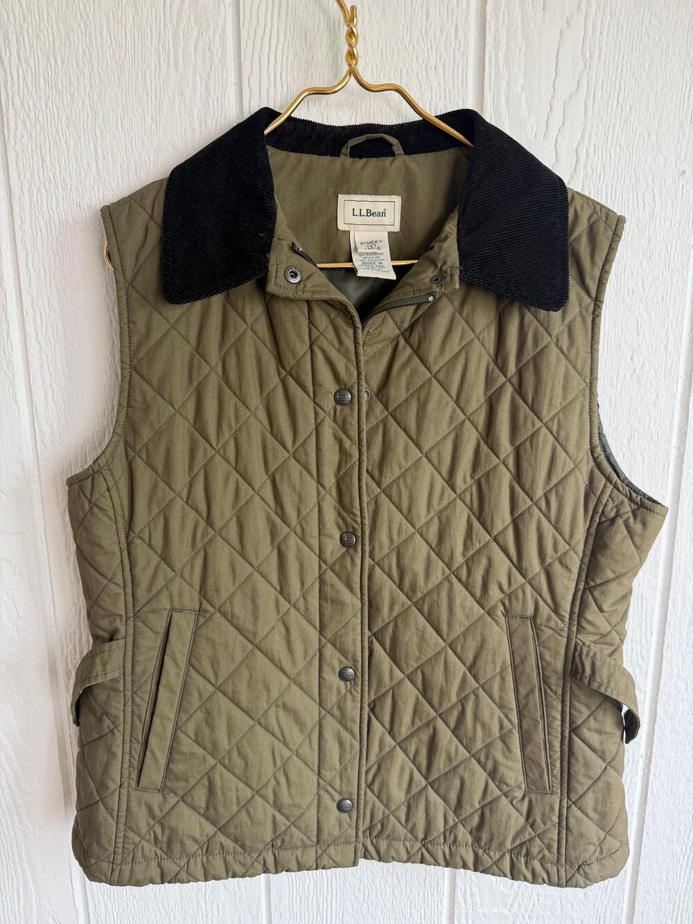 Vintage L.L. Bean Barn Quilted Vest Riding Collar, PL